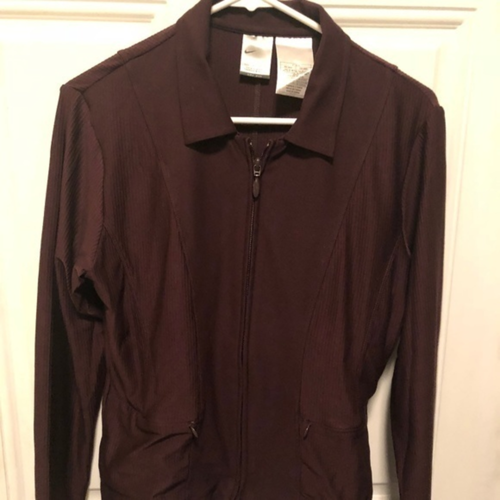 Nike Dry Fit Zip Up Jacket‎ Brown Small Vintage